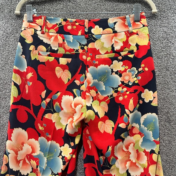 Ann Taylor Loft Cropped Trouser Pants Women 00P Floral Hi Rise Wide Leg Culottes - Picture 5 of 13